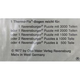 Ravensburger Thermo Fix For 3000 Pc Jigsaw Puzzle Adhesive Iron On Sheet New