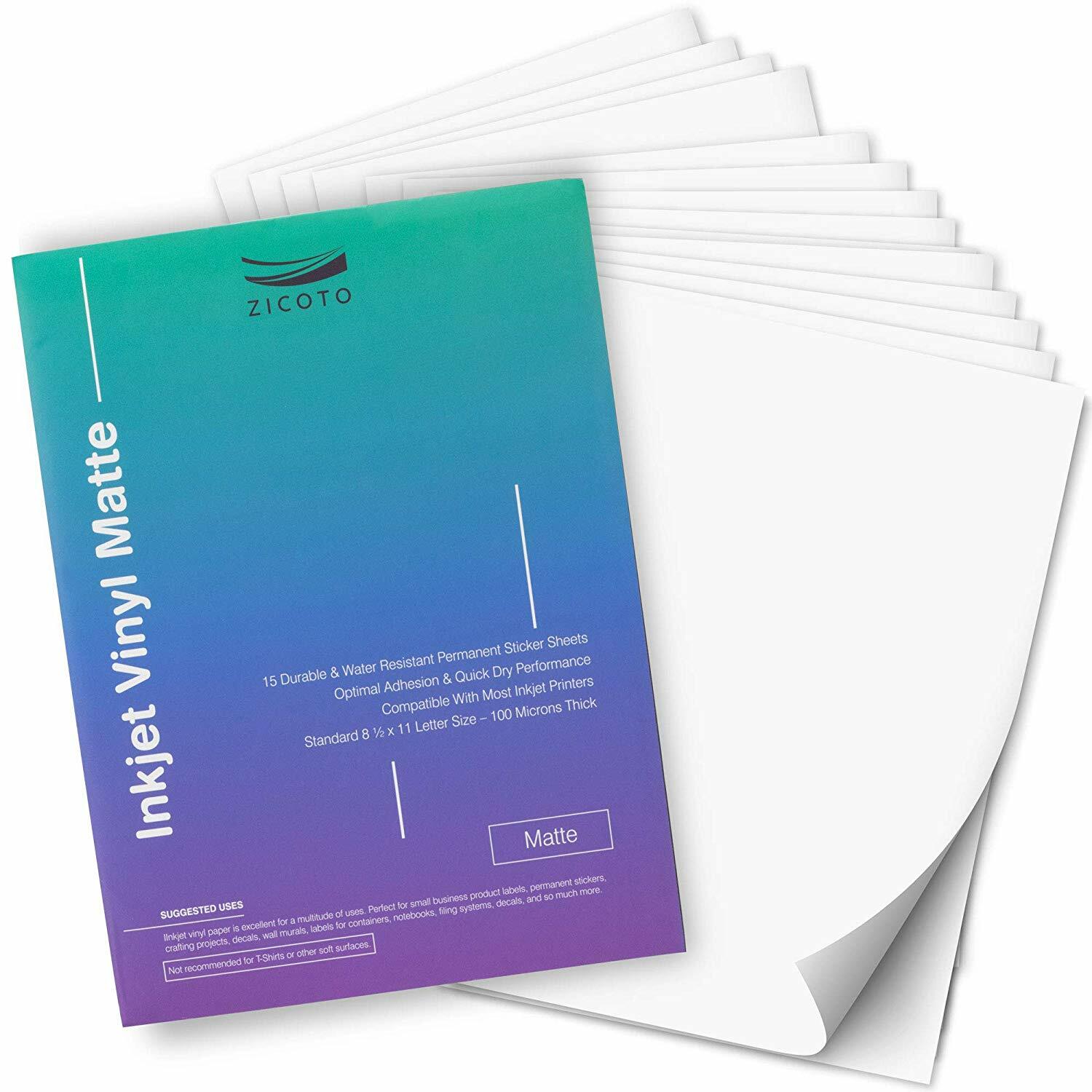 Zicoto Premium Printable Vinyl Sticker Paper For Your Inkjet