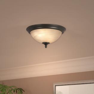Portfolio 13 In W Oil Rubbed Bronze Flush Mount Light