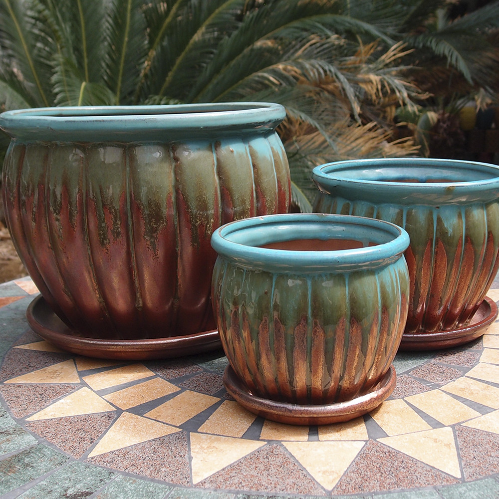 1699 Irgn Garden Treasures 4 53 In X 4 72 In Ceramic Round Planter