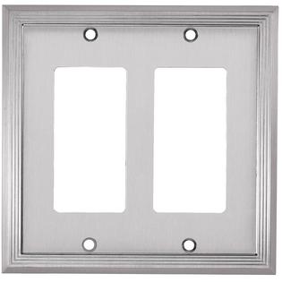 Allen Roth Market 2 Gang Satin Nickel Double Decorator Wall Plate