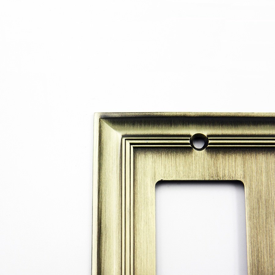 Allen Roth Cosgrove 2 Gang Aged Brass Double Decorator Wall Plate