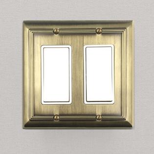 Allen Roth Cosgrove 2 Gang Aged Brass Double Decorator Wall Plate