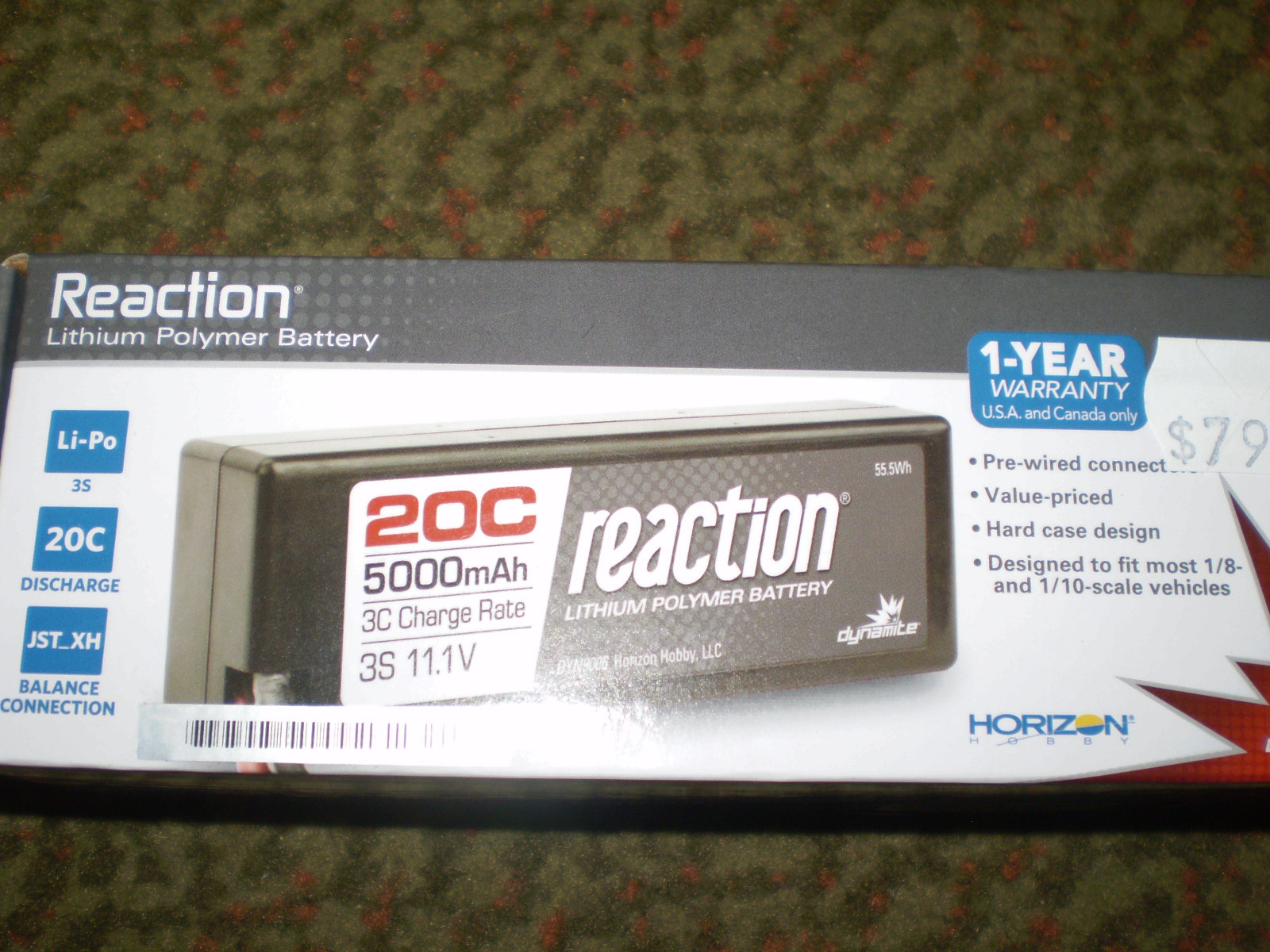 Dynamite Dynamite Reaction Dyn9006d Deans 20c 5000mah 3c 3s 11 1v Lipo Battery New Nib