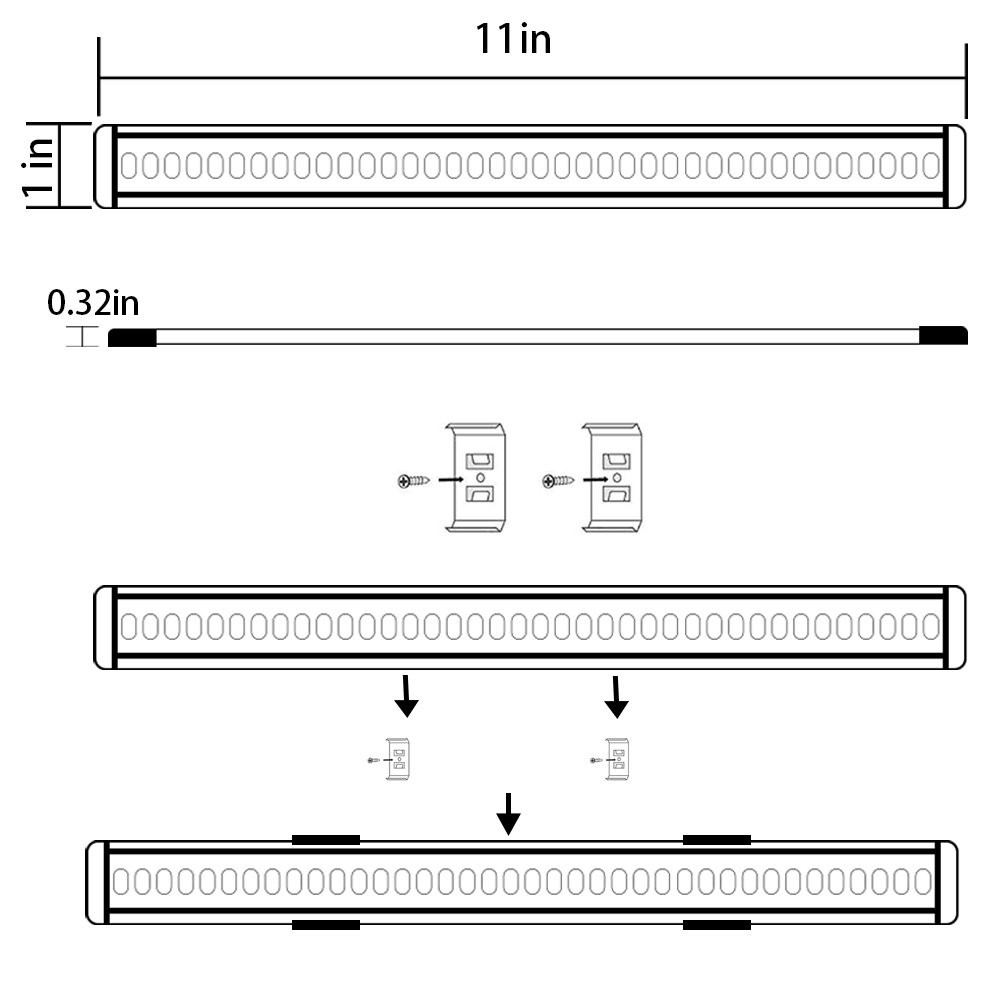 Aiboo Aiboo Hardwired Under Cabinet Lighting 8 Under Cabinet Led
