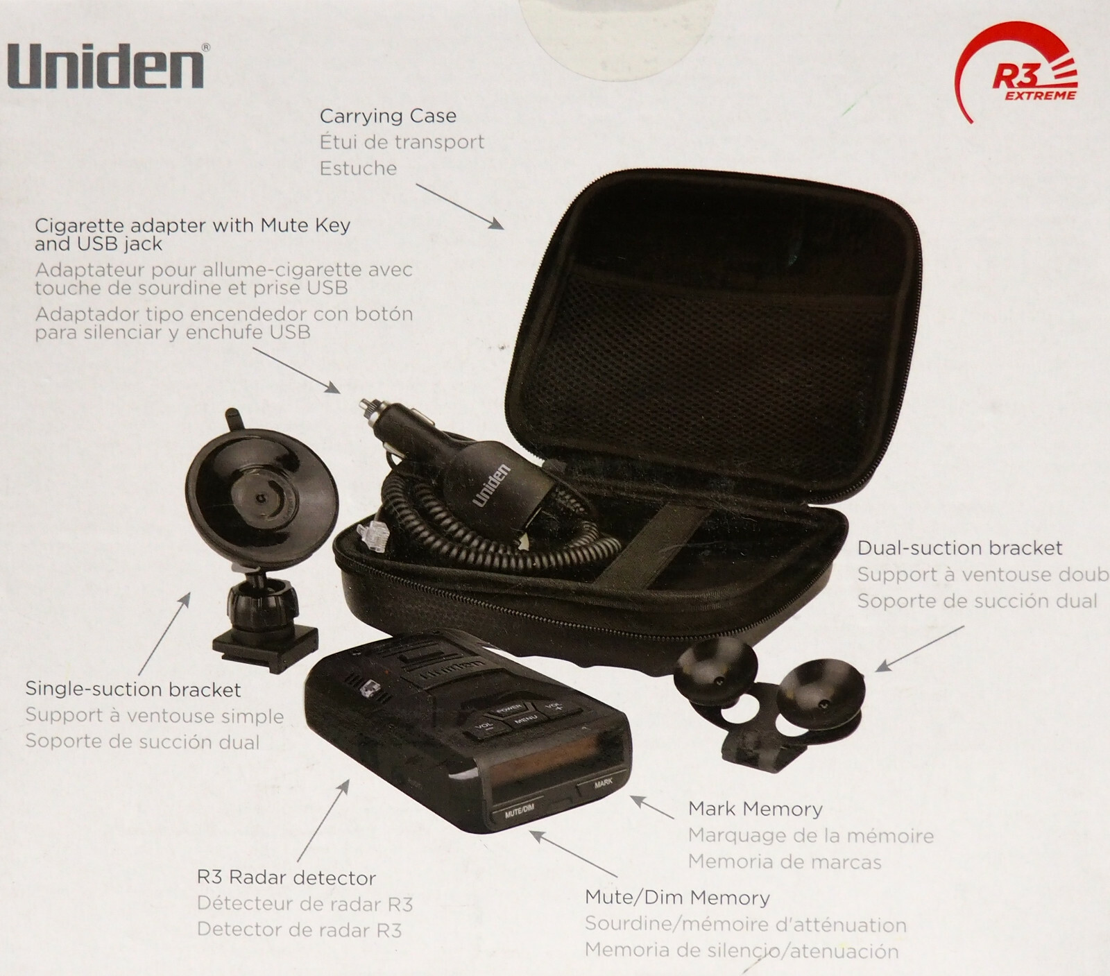 Uniden R3 DSP Long Range Radar/Laser Detector - Matte Black R3BLK NEW