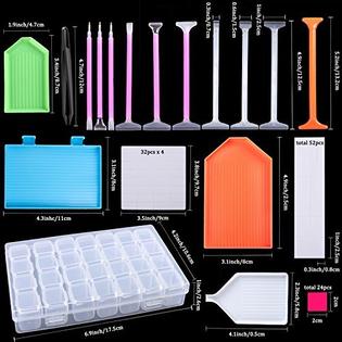 Whaline 46 Pieces Diamond Painting Tools Diy Accessories Cross Stitch Tool Kits