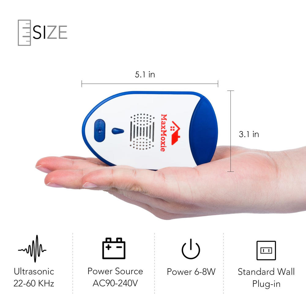 MaxMoxie Ultrasonic Pest Repeller Humane Mice Control Newest Electronic Insec...