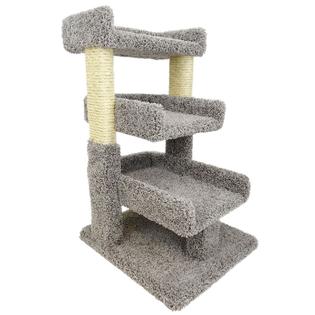 Gray Cat Tree Condo House Cat Perch Carpet Scratching Post Gray