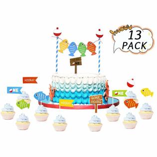 Sunny Seat Big One Cake Toppers Birthday Banner Fish First Topper Sunny Seat Big One Cake Toppers Birthday Banner Fish First Topper