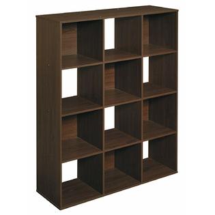 Closetmaid Espresso 12 Cube Bookcase Storage Organizer Wooden