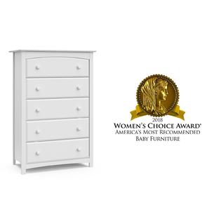 Storkcraft Kenton 5 Drawer Universal Dresser White Kids Bedroom