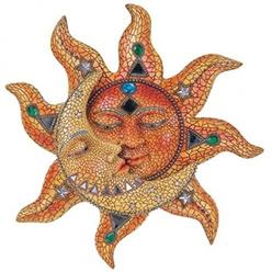 Metal Sun Moon Wall Plaque