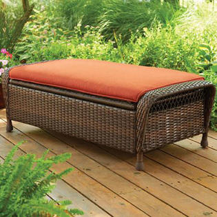 Better Homes Gardens Outdoor Storage Ottoman Seat Garden Wicker