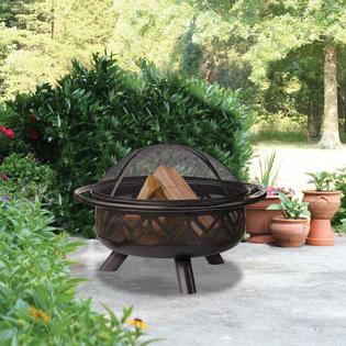 UniFlame WAD1009SP Fire Pit Geometric Design Wood Burning ...