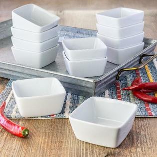Better Homes Gardens Porcelain Square Ramekin Dip Bowls White