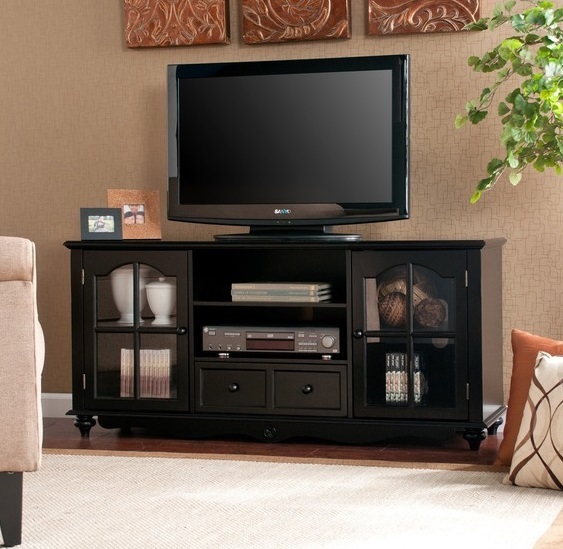 Unavailable New 52 Black Media Console Cabinet Tv Stand With