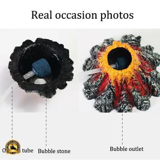 Branded Aquarium Volcano Led Fish Tank Decorations Bubbler