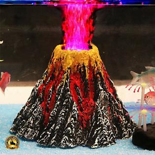 Branded Aquarium Volcano Led Fish Tank Decorations Bubbler