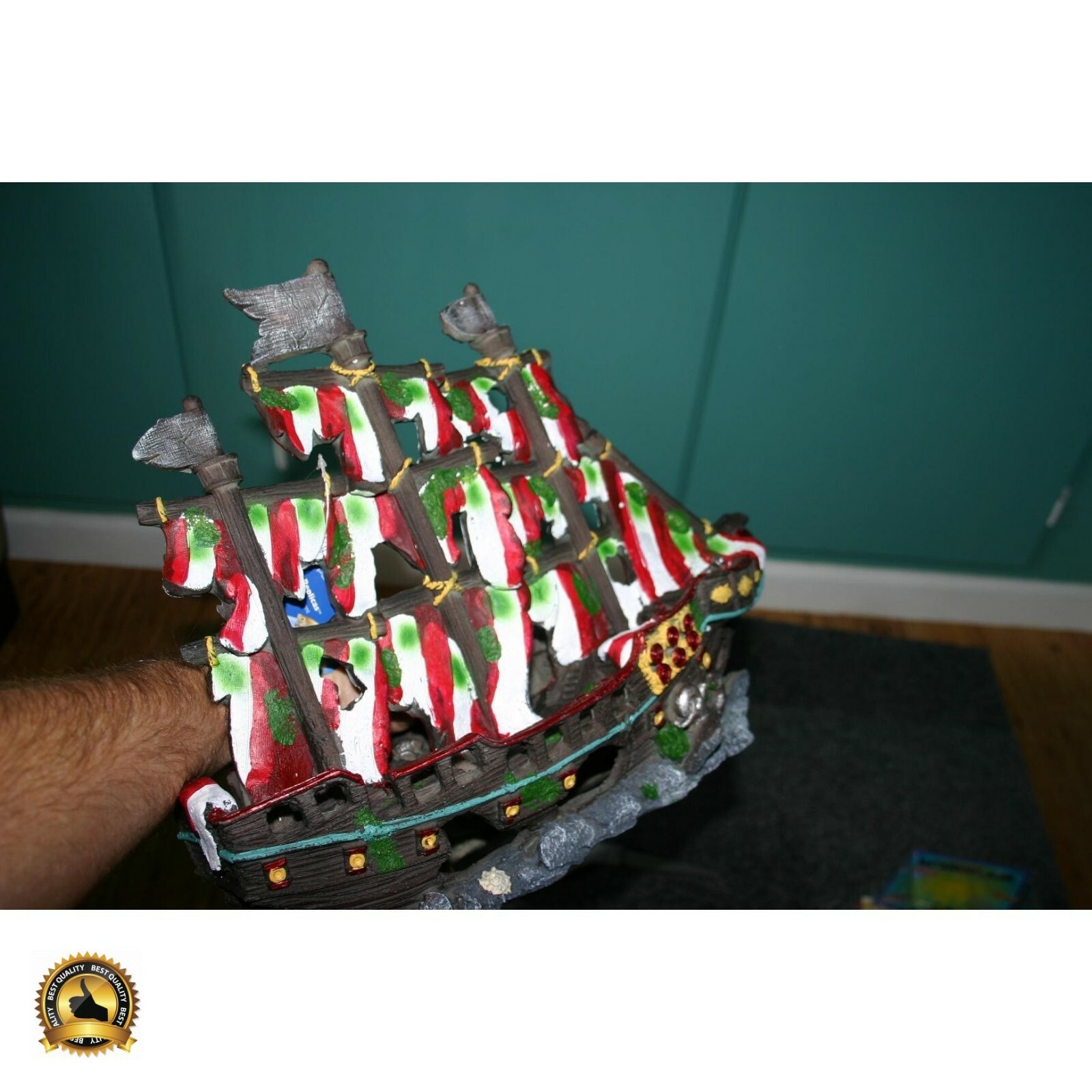 Penn Plax Aquarium Shipwreck Large Decorations Sunken Ship Pirate