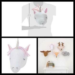 Nojo Plush Unicorn Head Wall Decor Nursery Kids Bedroom Soft