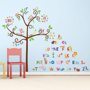 Decowall Alphabet Tree Wall Decals Letters Animals Nursery