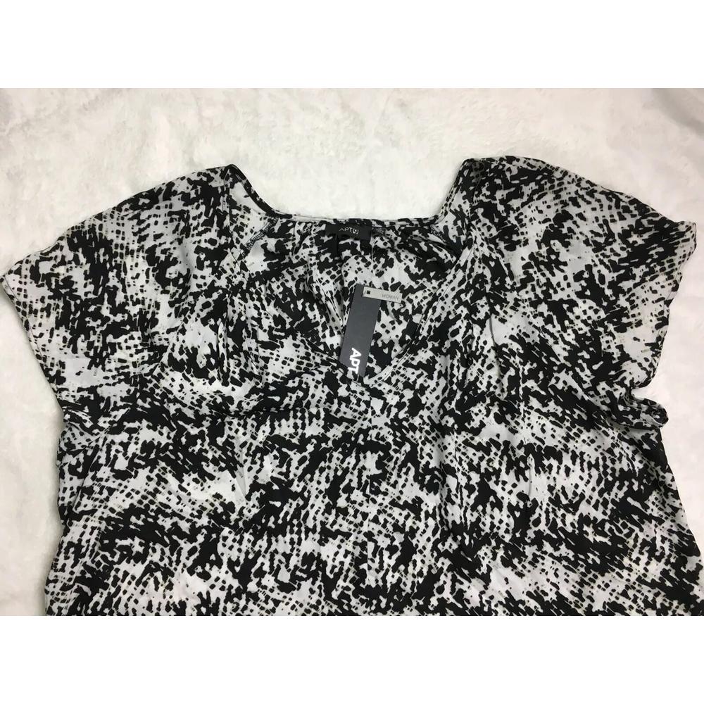 Apt 9 Apt 9 Women 1x Tunic Top Blouse Short Sleeve V Neck