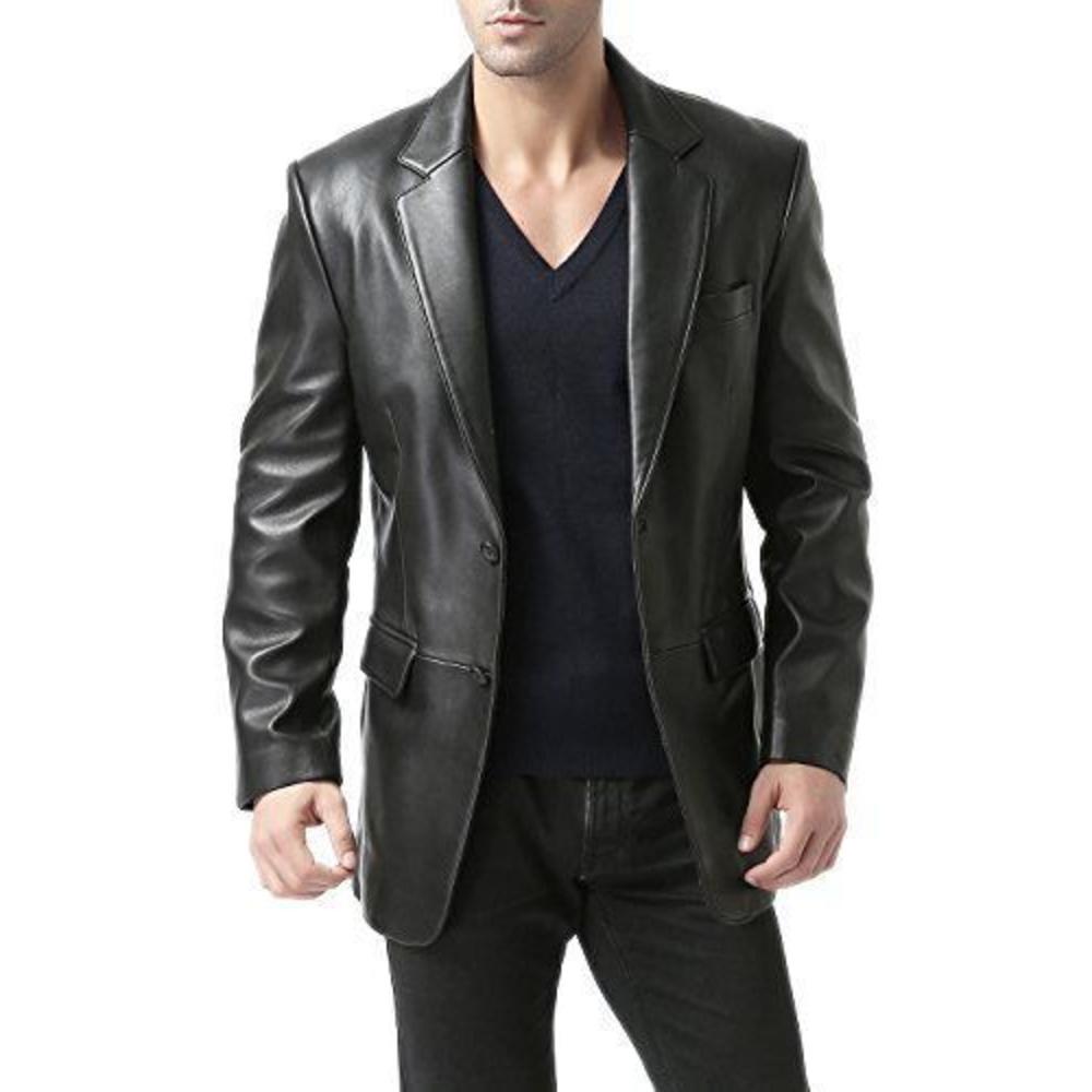 The Bombay Leather Co Black Leather Blazer Men Genuine Lambskin Coat ...