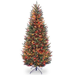 National Tree Company 7 Ft Natural Fraser Slim Fir Tree With Multicolor Lights 7 Foot Slim Christmas Tree With Lights
