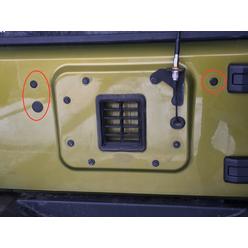 Vital All-Terrain 3 RUBBER Body Plugs / Tailgate Plugs (Flush Mount) for Jeep Wrangler JK - Removed Tire Carrier Bumper Tramp Stamp