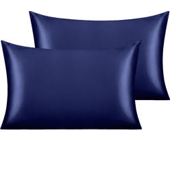 NTBAY 2 Pack Silk Satin Pillowcases for Hair and Skin, Luxury and Soft Pillow Cases with Envelope Closure