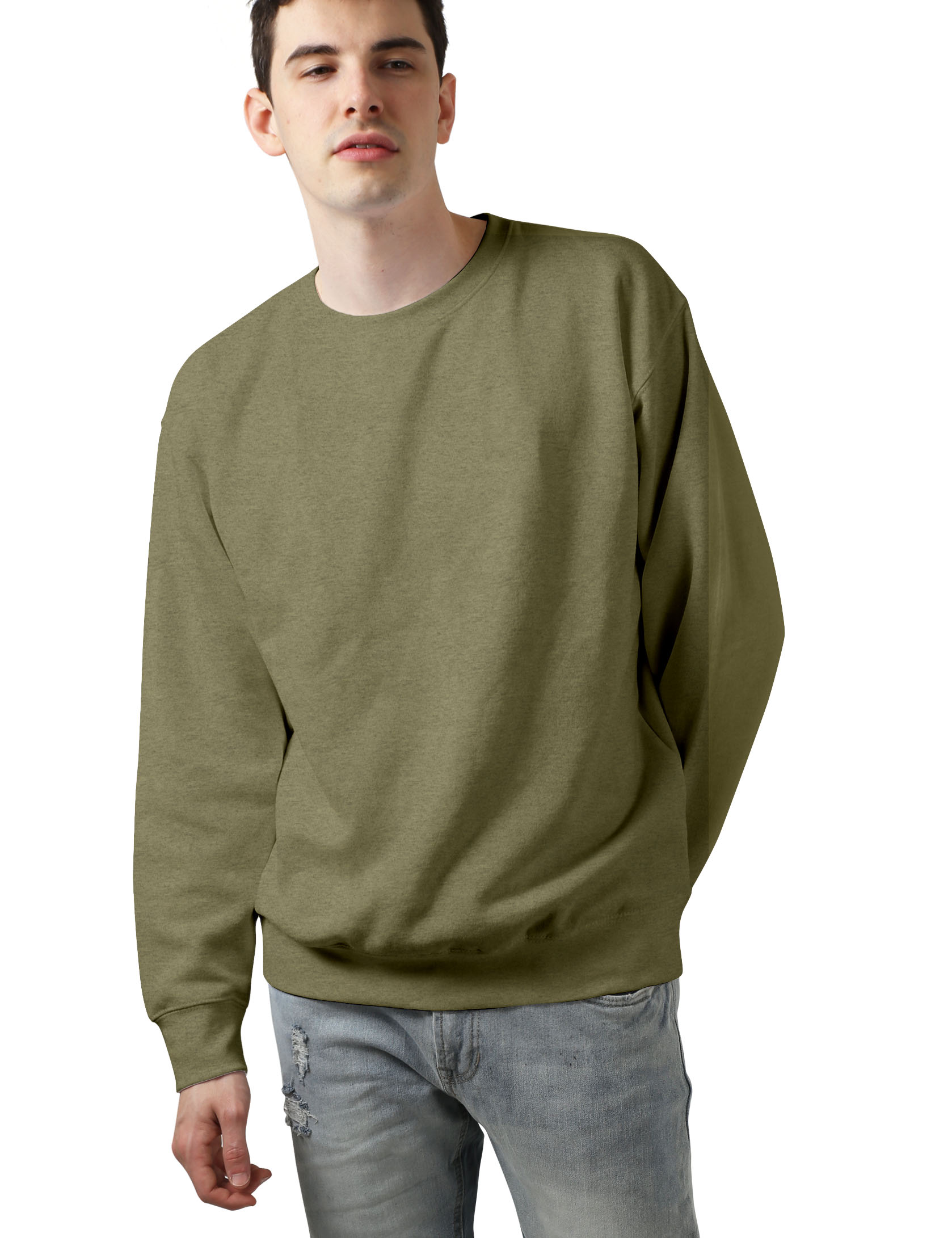 Hat and Beyond Mens Premium Fleece Sweatshirt Crew Neck Brushed Cotton Sweater