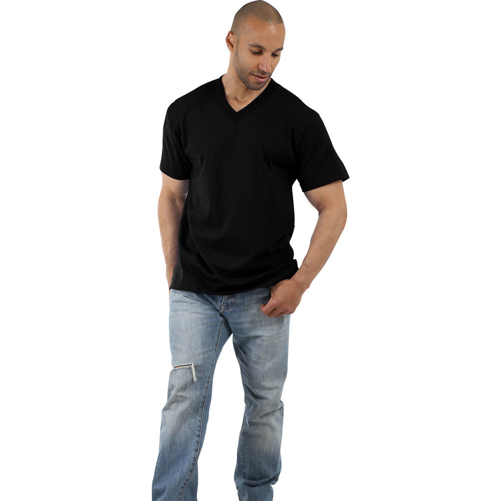 Hat and Beyond Mens Premium V Neck T Shirts Heavyweight Comfort Tee Size S-5XL Big and Tall