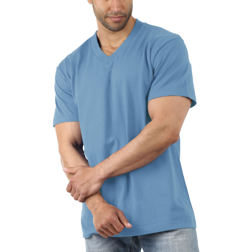 Hat and Beyond Mens Premium V Neck T Shirts Heavyweight Comfort Tee Size S-5XL Big and Tall