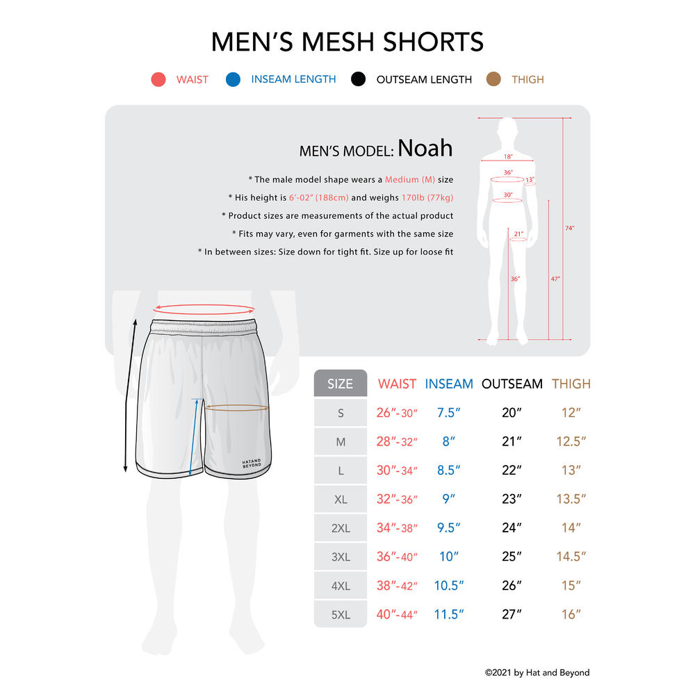 Hat and Beyond Mens Lightweight Mesh Shorts Comfort Activewear Basketball PE Sports