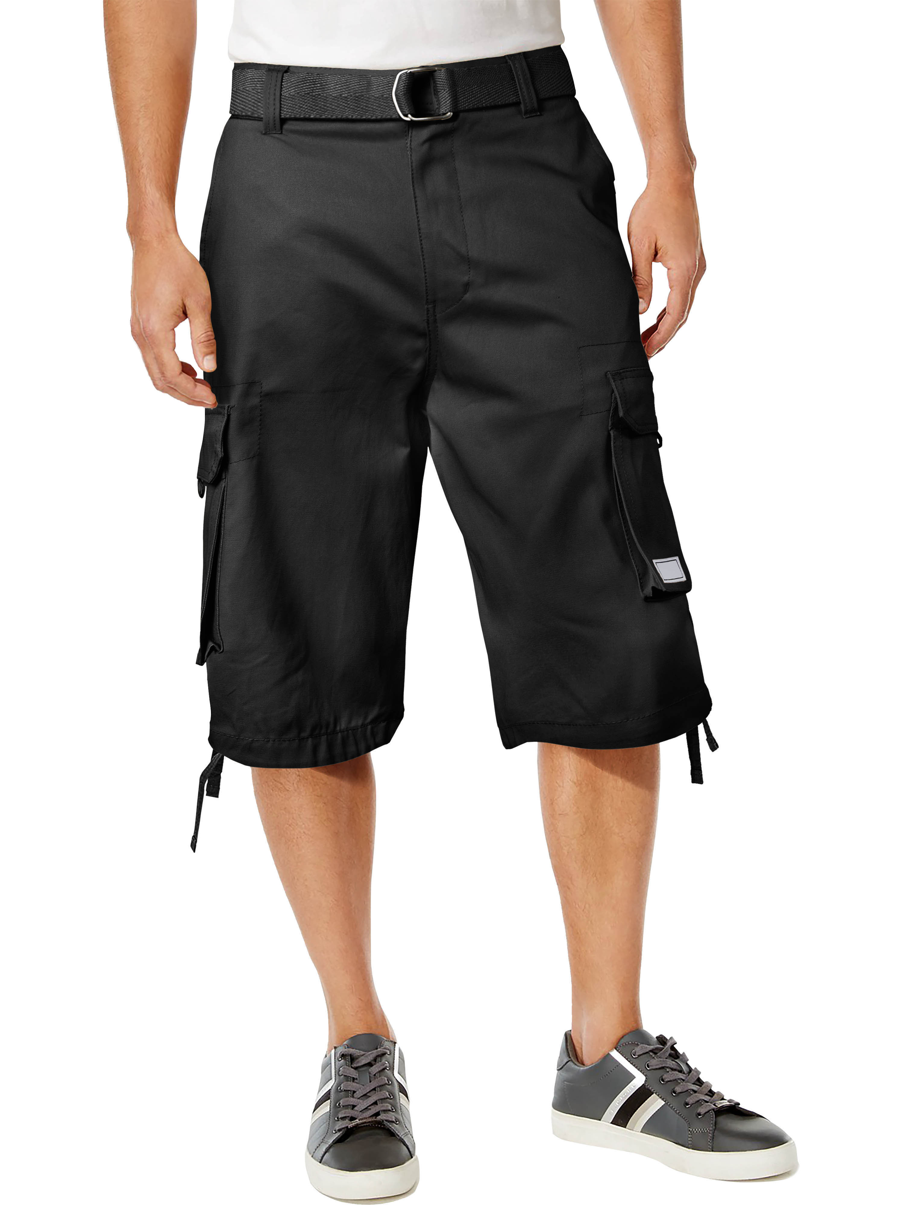Hat and Beyond Pro Club Premium Twill Cargo Shorts with Belt
