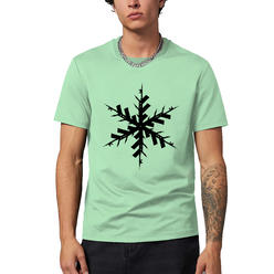 Hat and Beyond Mens Christmas Holidays Minimalist Snowflake Design Digitally Print Short Sleeve Tees