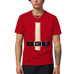 Hat and Beyond Mens Festive Winter Holiday Digitally Print Santa Costume Crew Neck Short Sleeve Tee Shirts