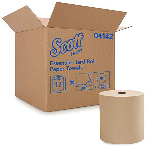 scott hard roll paper towels (04142), natural, 800' / roll, 12 rolls / case, 9,600' / case