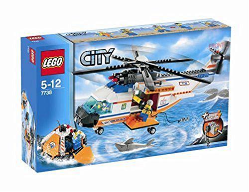 lego city coast guard helicopter & life raft 7738