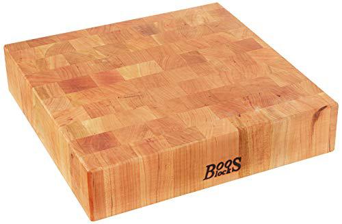 john boos block chy-ccb143-s classic collection maple wood end grain chopping block, 14 inches x 14 inches x 3 inches