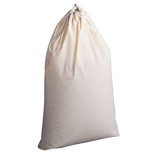 household essentials 120 extra large natural cotton laundry bag | beige