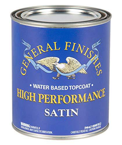 general finishes qths high performance water based topcoat, 1 quart, satin