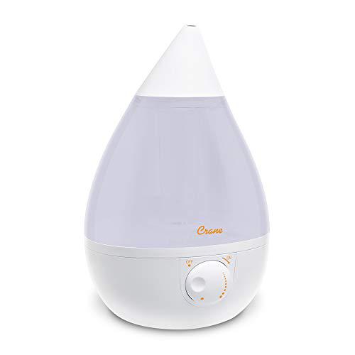 Crane USA crane humidifier, ultrasonic cool mist humidifiers, filter-free, 1 gallon, for home bedroom baby nursery and office, white