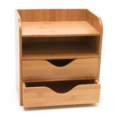 lipper international 1804 bamboo wood 4-tier desk and office supply organizer, 7 5/8" x 5 1/8" x 8 1/4"