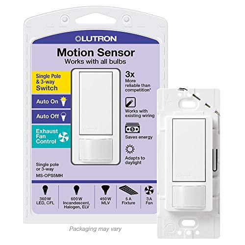 lutron ms-ops5m-wh maestro sensor switch, 5a, no neutral required, single-pole or multi-location ms-ops5mh-wh, white