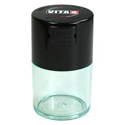 Tightpac vitavac - 5g to 20 grams vacuum sealed container - black cap & clear body