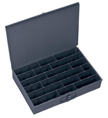 durham 099-95-ind gray cold rolled steel individual adjustable compartment large horizontal box, 18" width x 3" height x 12" de
