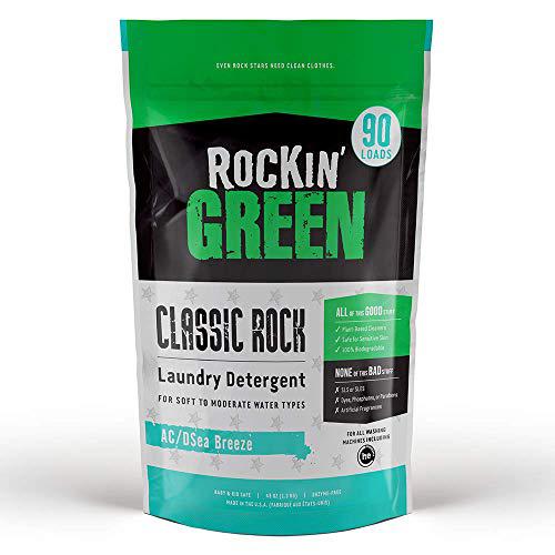 Rockin\' Green rockin' green natural laundry detergent powder | classic rock, ac/dsea breeze | he, 90 loads - 45oz perfect for cloth diapers
