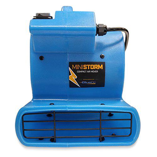 bluedri mini storm 1/12 hp mini air mover carpet dryer floor squirrel cage blower fan for home floors and carpets, blue